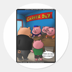 School Parents Day 4 Pigs Tees Cards & Gifts Classic Round Sticker