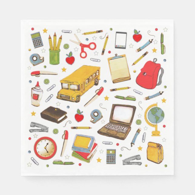 School Party Teacher Napkin (Front)