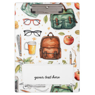 School pattern clipboard