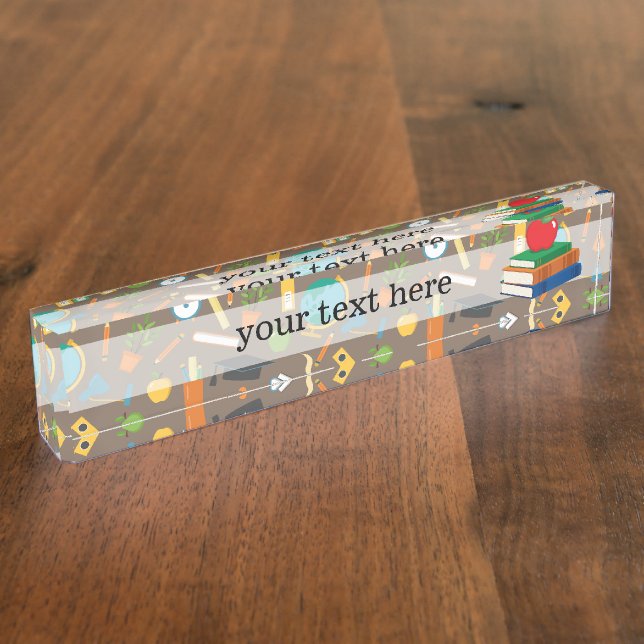 School pattern desk name plate (Side)