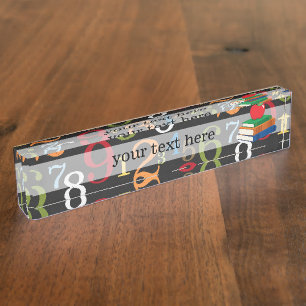 School pattern nameplate