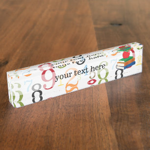 School pattern nameplate