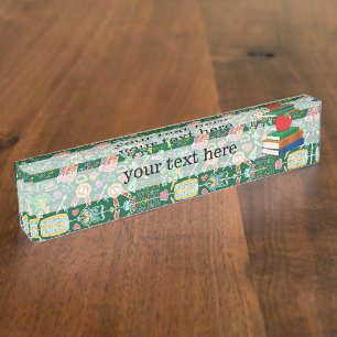 School pattern nameplate