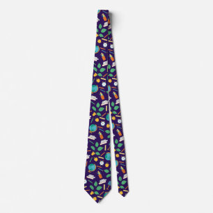 School pattern neck tie