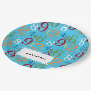 School pattern paper plate