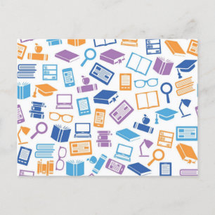 School pattern postcard