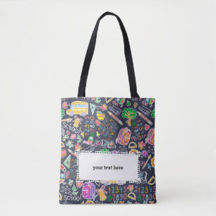 School pattern tote bag
