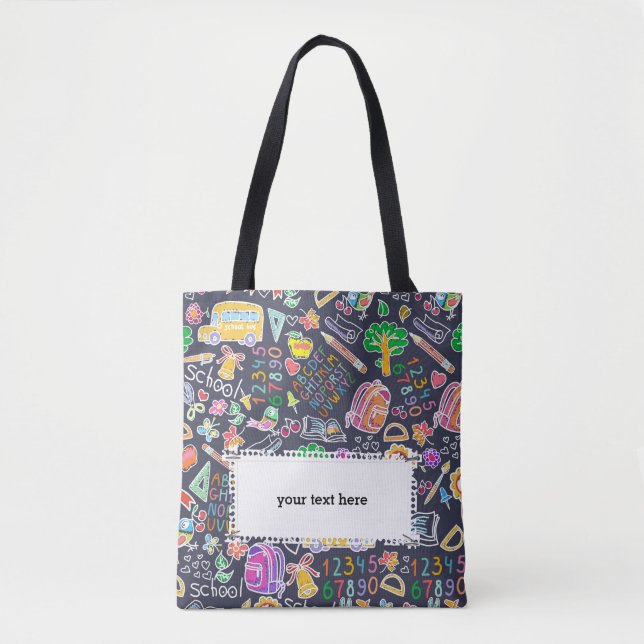 School pattern tote bag (Front)