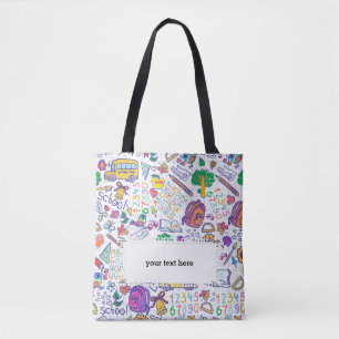 School pattern tote bag