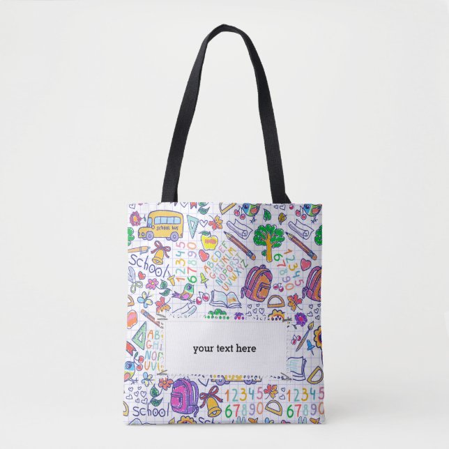 School pattern tote bag (Front)