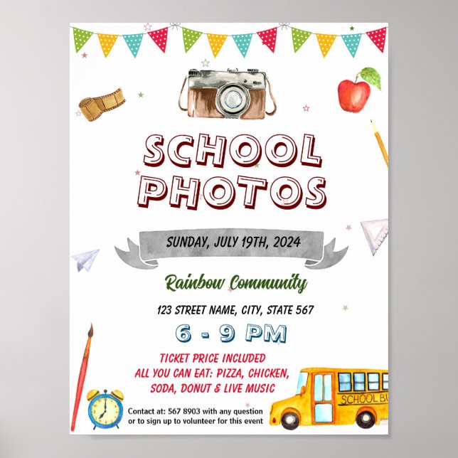 School Photos event template Poster (Front)