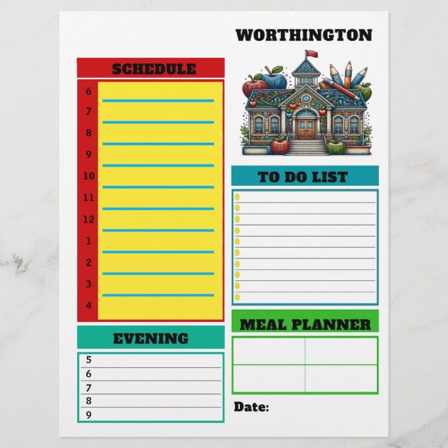 School Planning Stationery Custom Letterhead (Front)