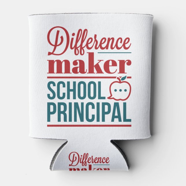 School Principal Difference Maker Can Cooler (Front)