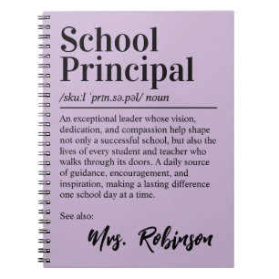 School Principal Funny Definition Lavender Cover Notebook