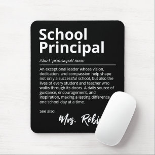 School Principal Inspirational Definition Black Mouse Mat