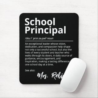 School Principal Inspirational Definition Black Mouse Mat