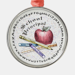 School Principal Round Ornament