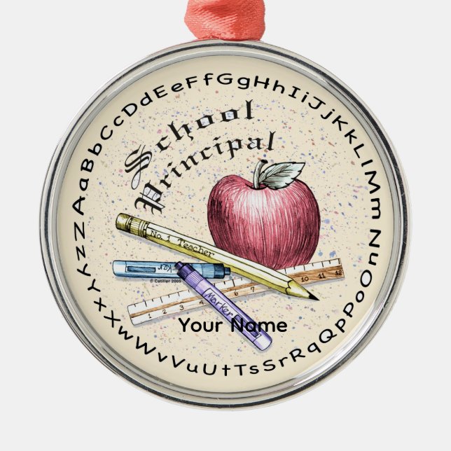 School Principal Round Ornament (Front)