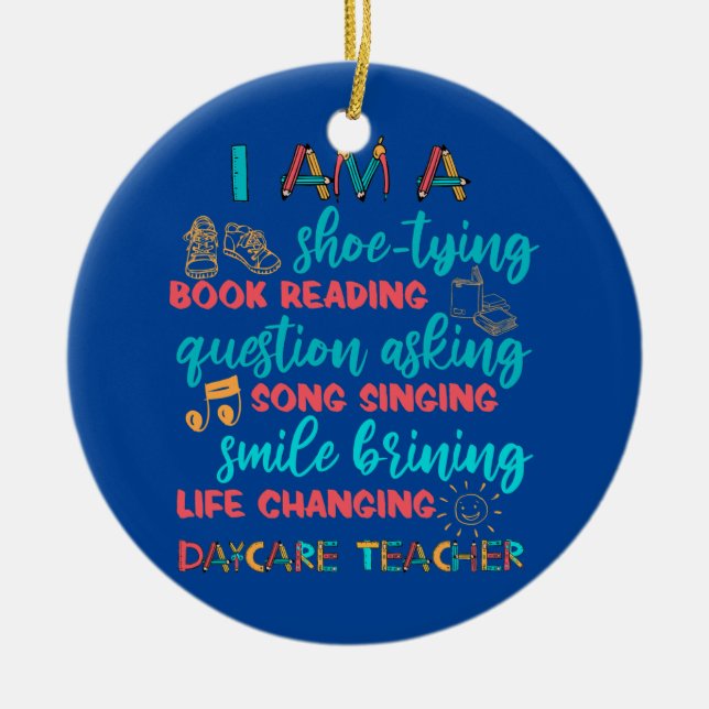 School Provider Children Care Multitasker Daycare Ceramic Tree Decoration (Front)