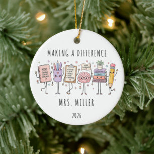 School Psychologist Christmas Ornament