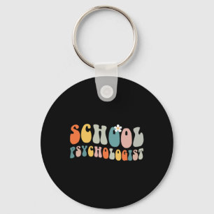 School Psychologist Groovy Retro Vintage Psycholog Key Ring