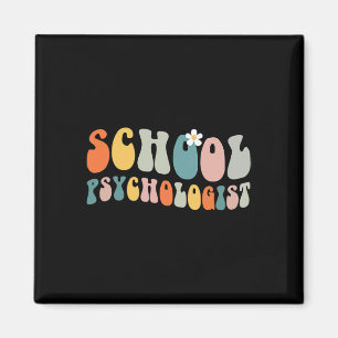 School Psychologist Groovy Retro Vintage Psycholog Magnet