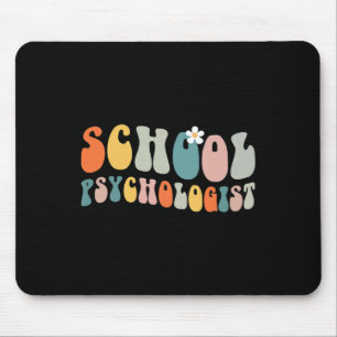 School Psychologist Groovy Retro Vintage Psycholog Mouse Mat
