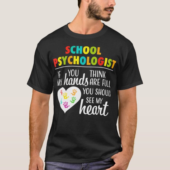 School Psychologist Heart  Cute Gift for Women  T-Shirt (Front)