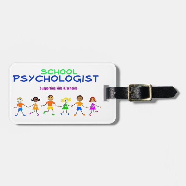 School Psychologist Laptop or Luggage Tag (Front Horizontal)