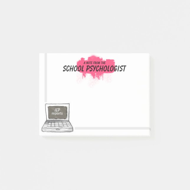 School Psychologist Laptop Post-it Notes (Front)