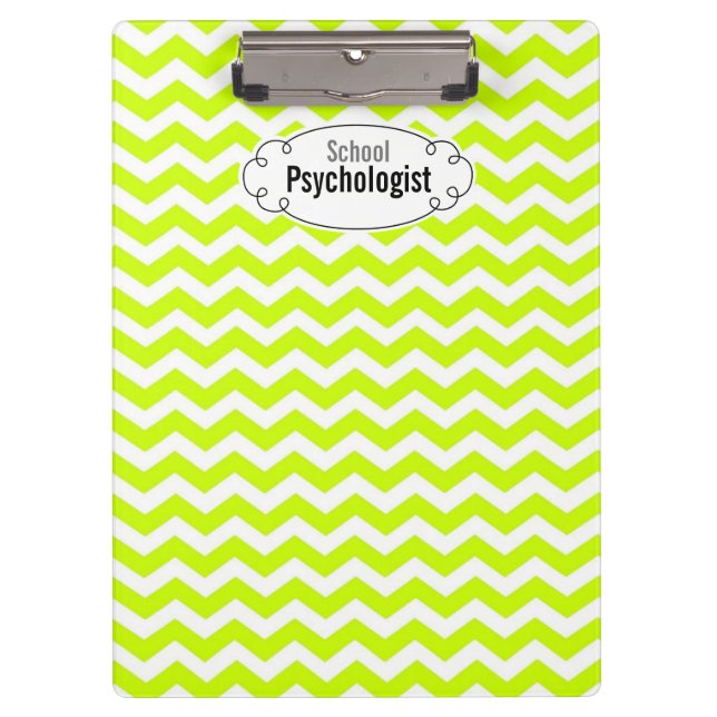 School Psychologist Modern Chevron Clipboard (Front)