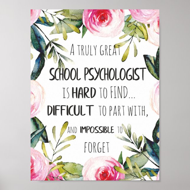 School Psychologist Office decor Appreciation Gift (Front)