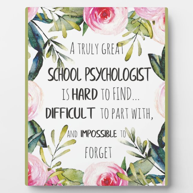 School Psychologist Office decor Appreciation Gift Plaque (Front)