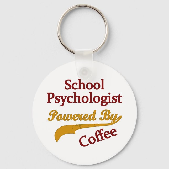 School Psychologist Powered By coffee Key Ring (Front)