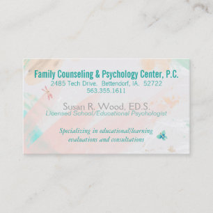 School Psychologist Private Practice Business Card