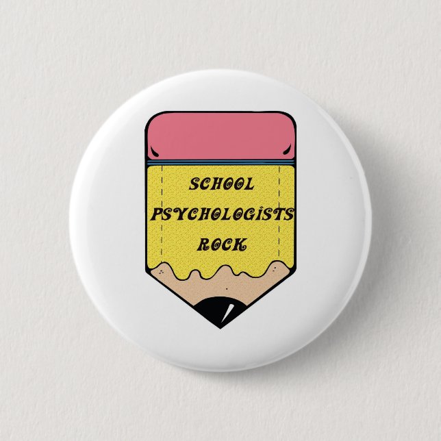 SCHOOL PSYCHOLOGIST ROCK 6 CM ROUND BADGE (Front)