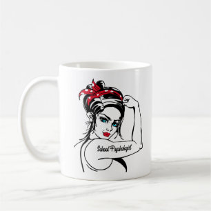 School Psychologist Rosie The Riveter Pin Up Coffee Mug