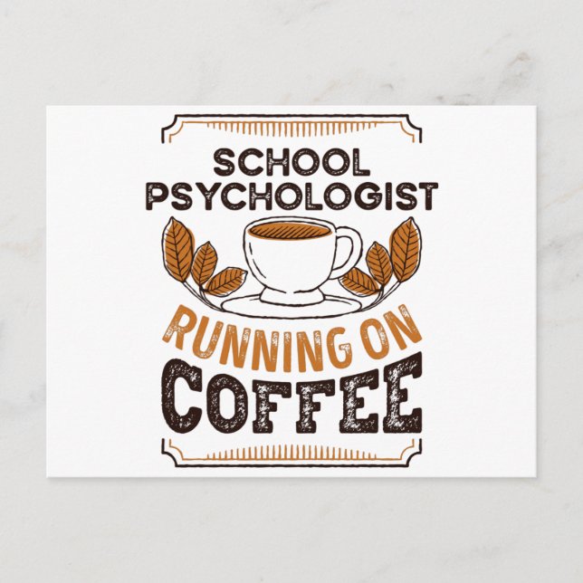 School Psychologist running on Coffee Caffeine Gif Postcard (Front)
