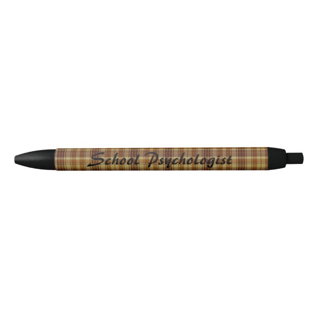School Psychologist's Coffee-Plaid Pen (Front)