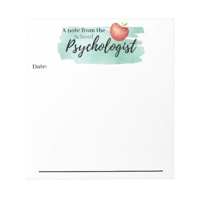 School Psychologist's Contemporary Note Pad (Front)