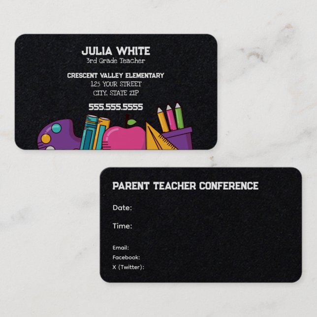School PTA Meeting Business Card (Front/Back)
