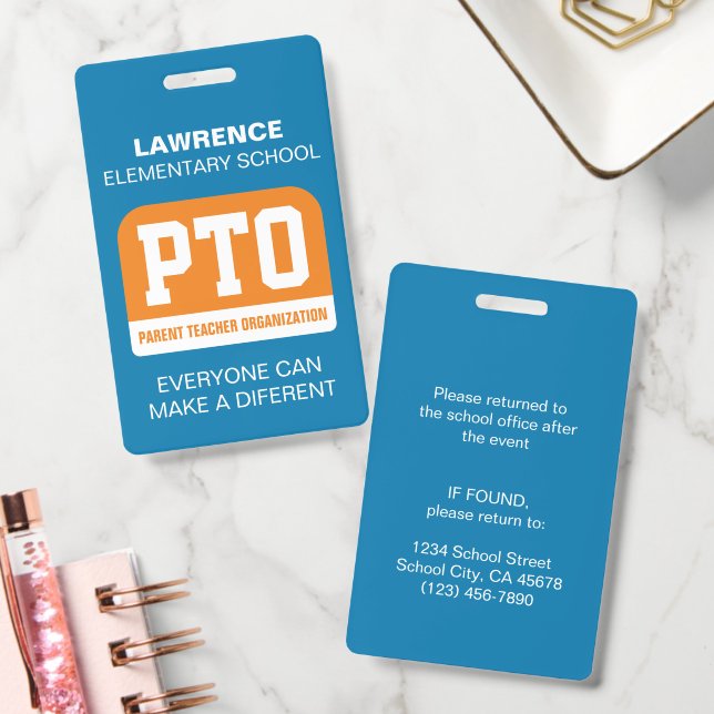 School PTA/PTO Badge ID Badge (Office)