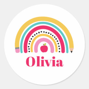 School Rainbow Personalised Name Label