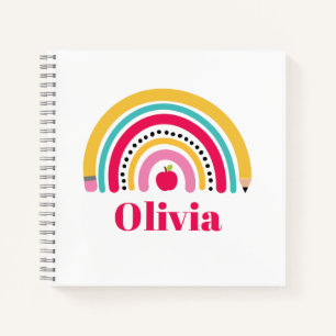 School Rainbow Personalised Name Notebook