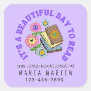 School Reading Name This Lunch Box Belongs To   Square Sticker