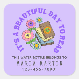 School Reading Name This Water Bottle Belongs To   Square Sticker