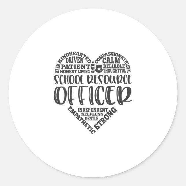 School resource officer, sro, security classic round sticker (Front)