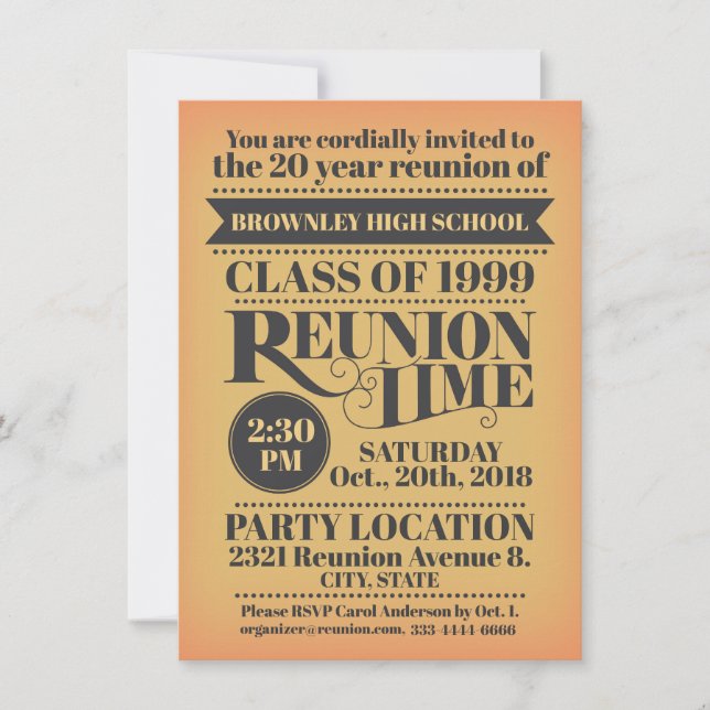 School reunion design. invitation (Front)