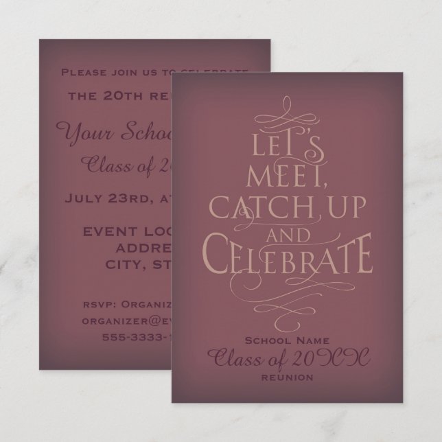 School Reunion design. Invitation (Front/Back)