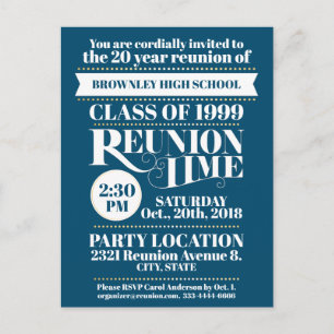 School reunion design postcard